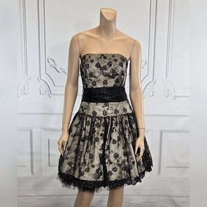 Jessica McClintock Vintage Y2K Black Lace Tutu Prom Party Dress sz 10